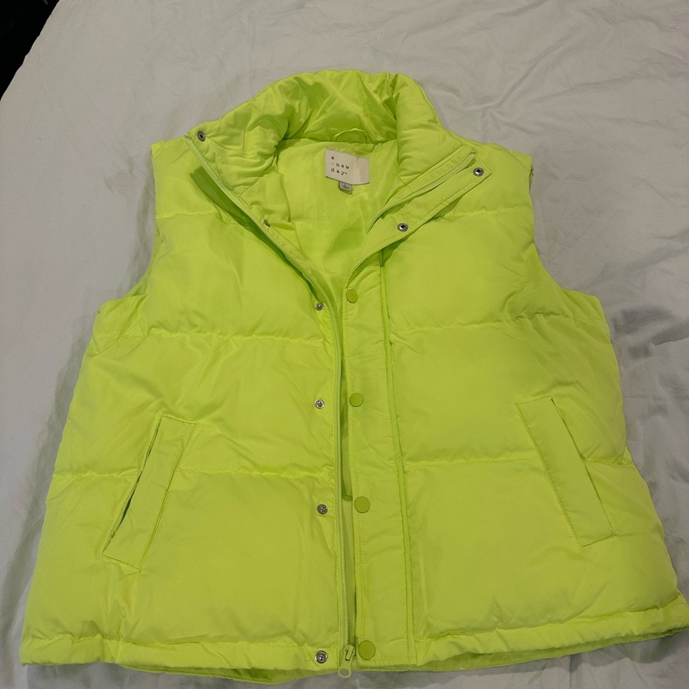 Neon Green Puffer Vest